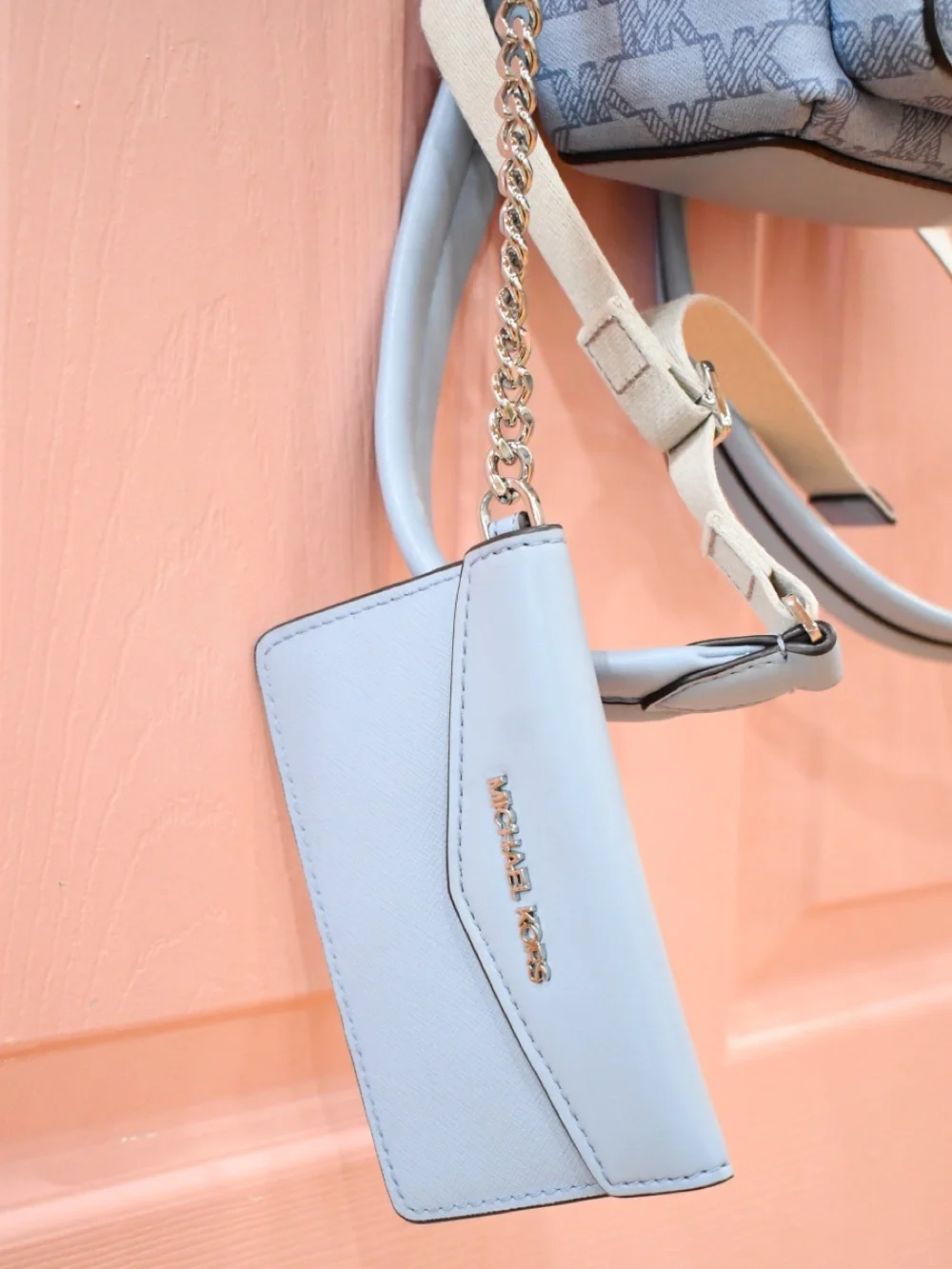 MICHAEL KORS Powder Blue Logo Signature 2-in-1 Extra Small Mini Backpack